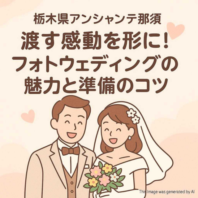 栃木県アンシャンテ那須 渡す感動を形に！フォトウェディングの魅力と準備のコツ
