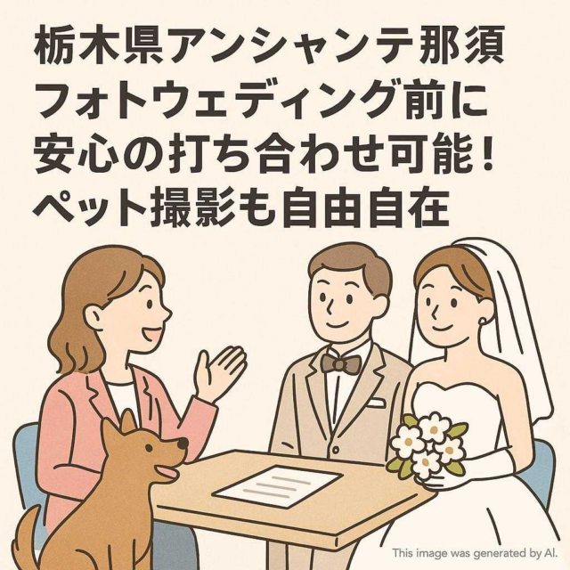 栃木県アンシャンテ那須 フォトウェディング前に安心の打ち合わせ可能！ペット撮影も自由自在