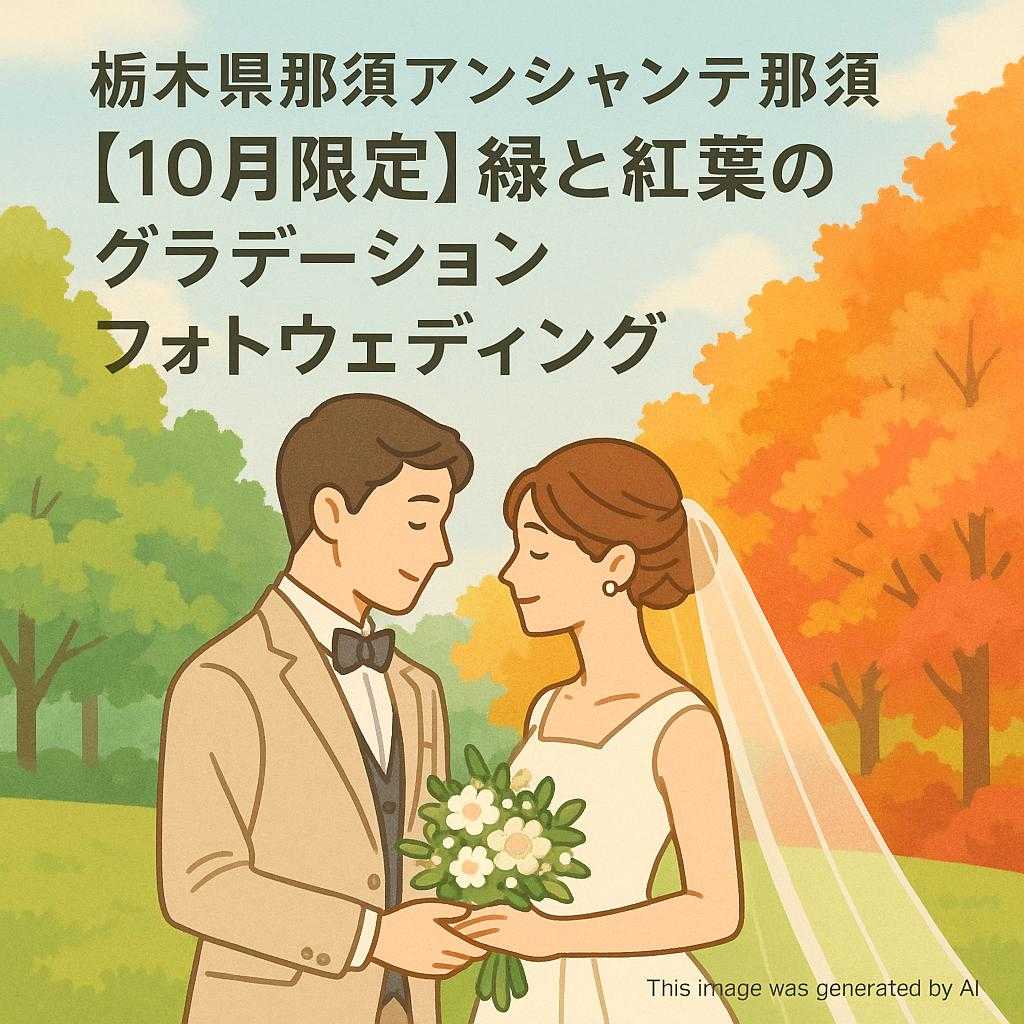 栃木県那須アンシャンテ那須 【10月限定】緑と紅葉のグラデーションフォトウェディング