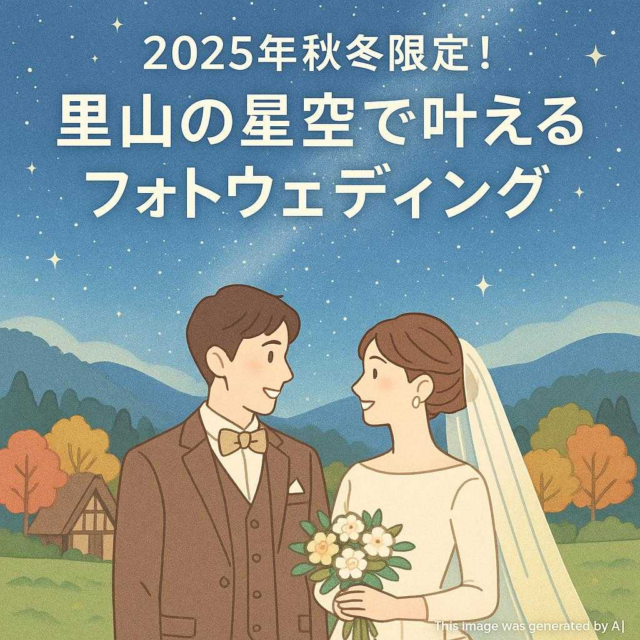 2025年秋冬限定！里山の星空で叶えるフォトウェディング