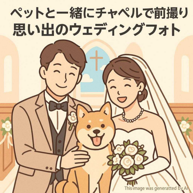 ペットと一緒にチャペルで前撮り！思い出のウェディングフォト