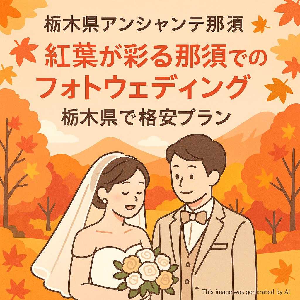 栃木県アンシャンテ那須 紅葉が彩る那須でのフォトウェディング・栃木県で格安プラン