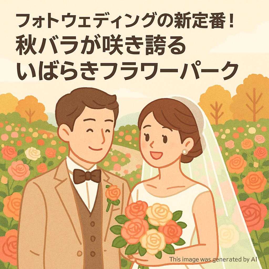フォトウェディングの新定番! 秋バラが咲き誇るいばらきフラワーパーク