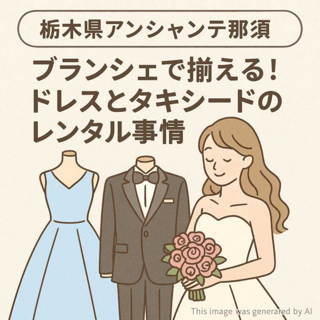 栃木県アンシャンテ那須 ブランシェで揃える！ドレスとタキシードのレンタル事情