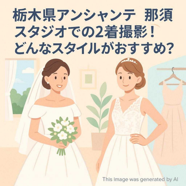 栃木県アンシャンテ那須 スタジオでの2着撮影！どんなスタイルがおすすめ？