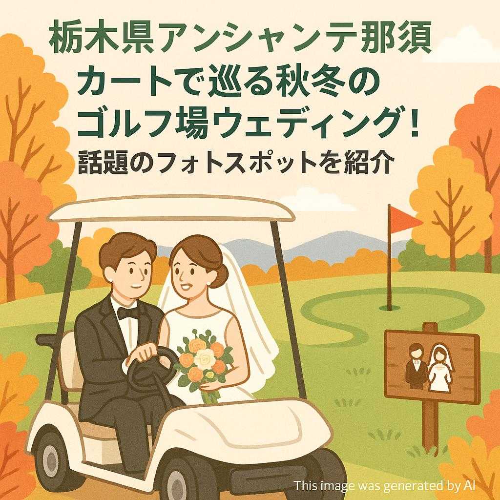 栃木県アンシャンテ那須 カートで巡る秋冬のゴルフ場ウェディング!話題のフォトスポットを紹介