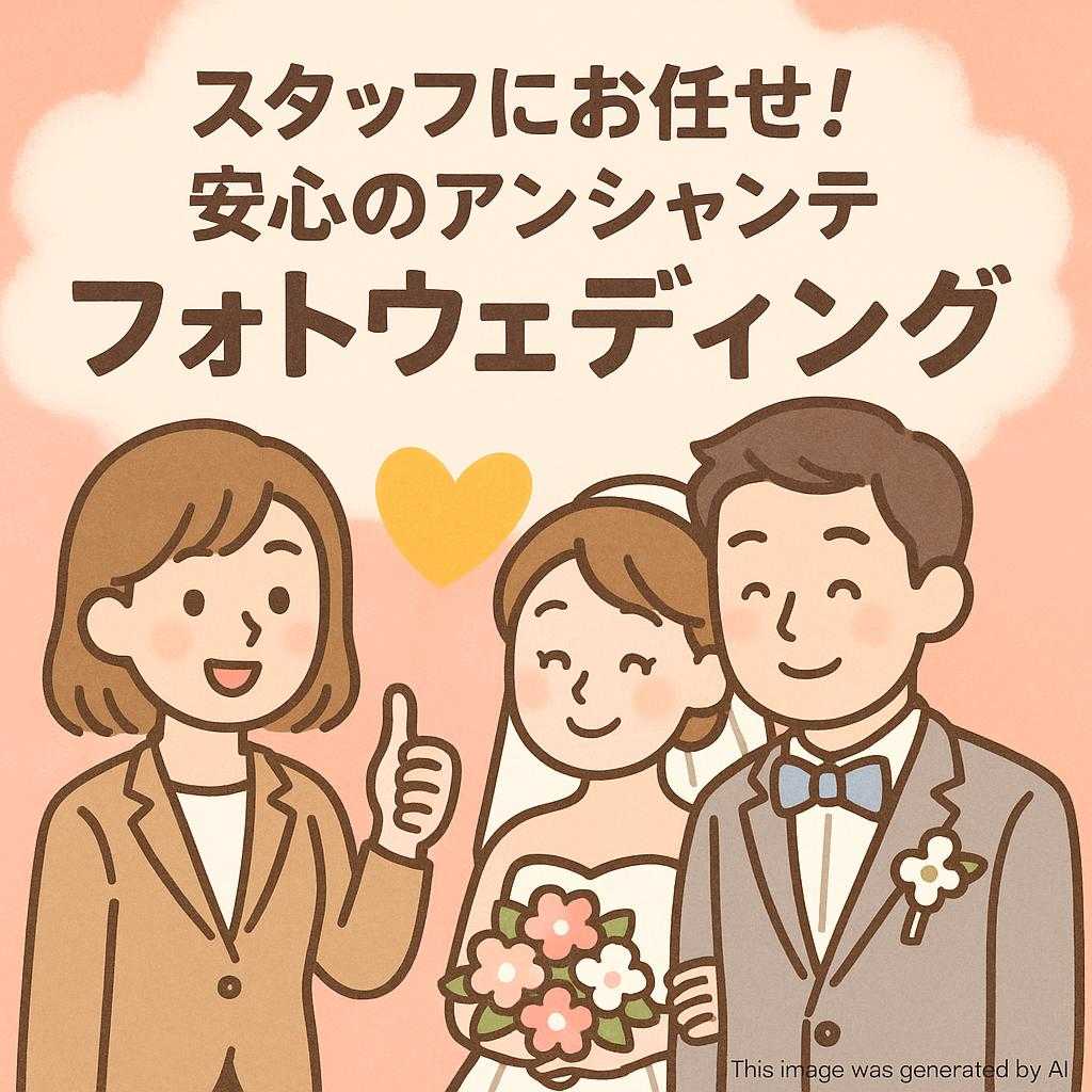 スタッフにお任せ!安心のアンシャンテフォトウェディング