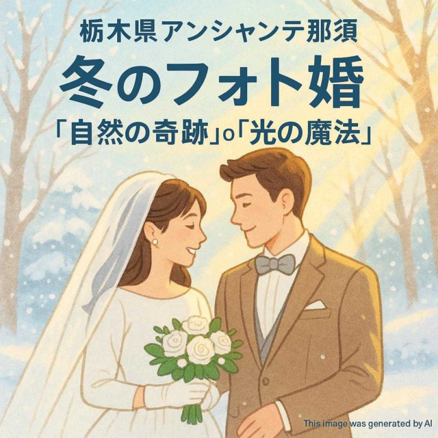 栃木県アンシャンテ那須 【冬のフォト婚】 「自然の奇跡」or「光の魔法」