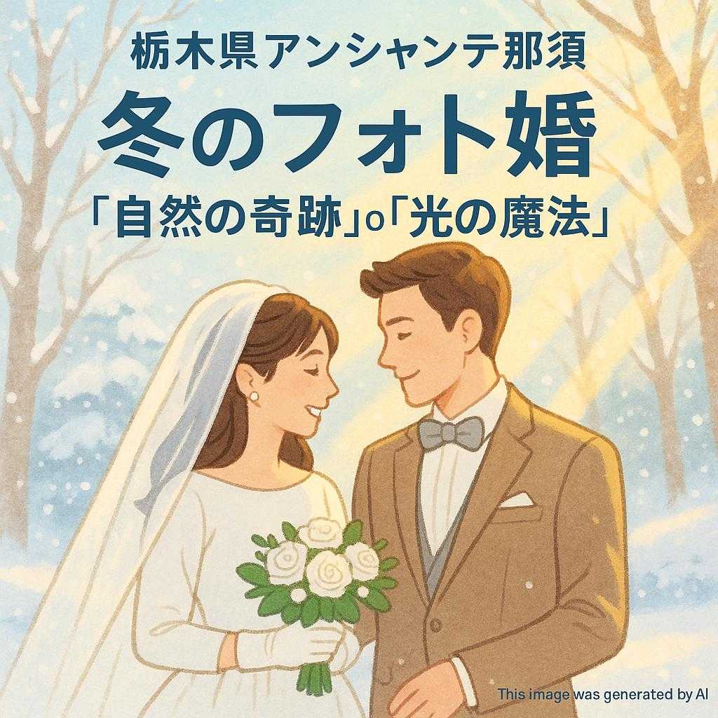 栃木県アンシャンテ那須 【冬のフォト婚】 「自然の奇跡」or「光の魔法」