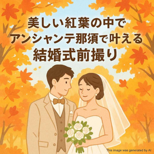美しい紅葉の中で！アンシャンテ那須で叶える結婚式前撮り