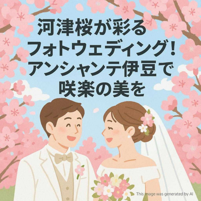 河津桜が彩るフォトウェディング！アンシャンテ伊豆で咲楽の美を