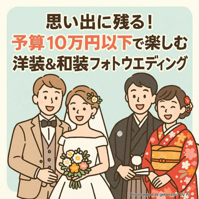 思い出に残る！予算10万円以下で楽しむ洋装＆和装フォトウェディング
