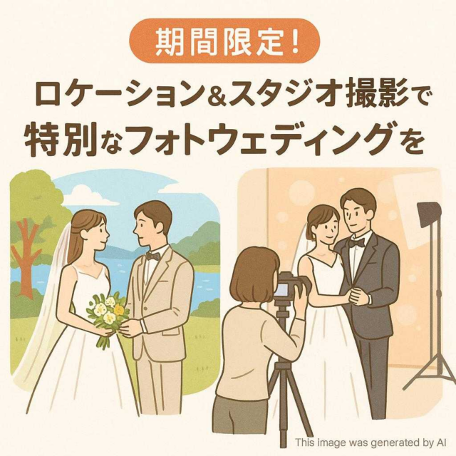 期間限定！ロケーション＆スタジオ撮影で特別なフォトウェディングを