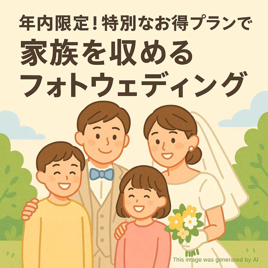年内限定！特別なお得プランで家族を収めるフォトウェディング
