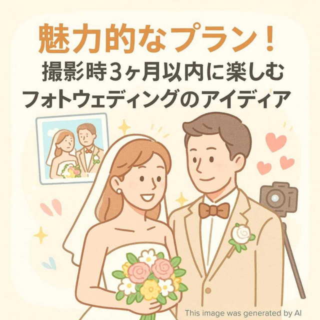 魅力的なプラン！撮影時3ヶ月以内に楽しむフォトウェディングのアイディア