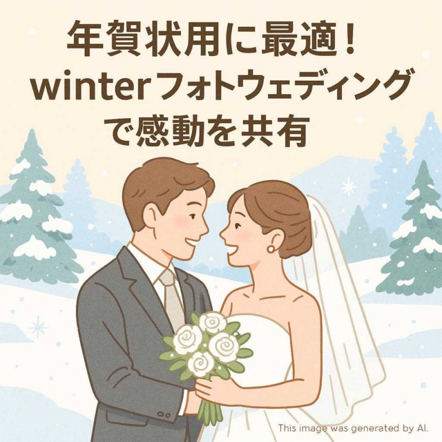 年賀状用に最適！winterフォトウェディングで感動を共有