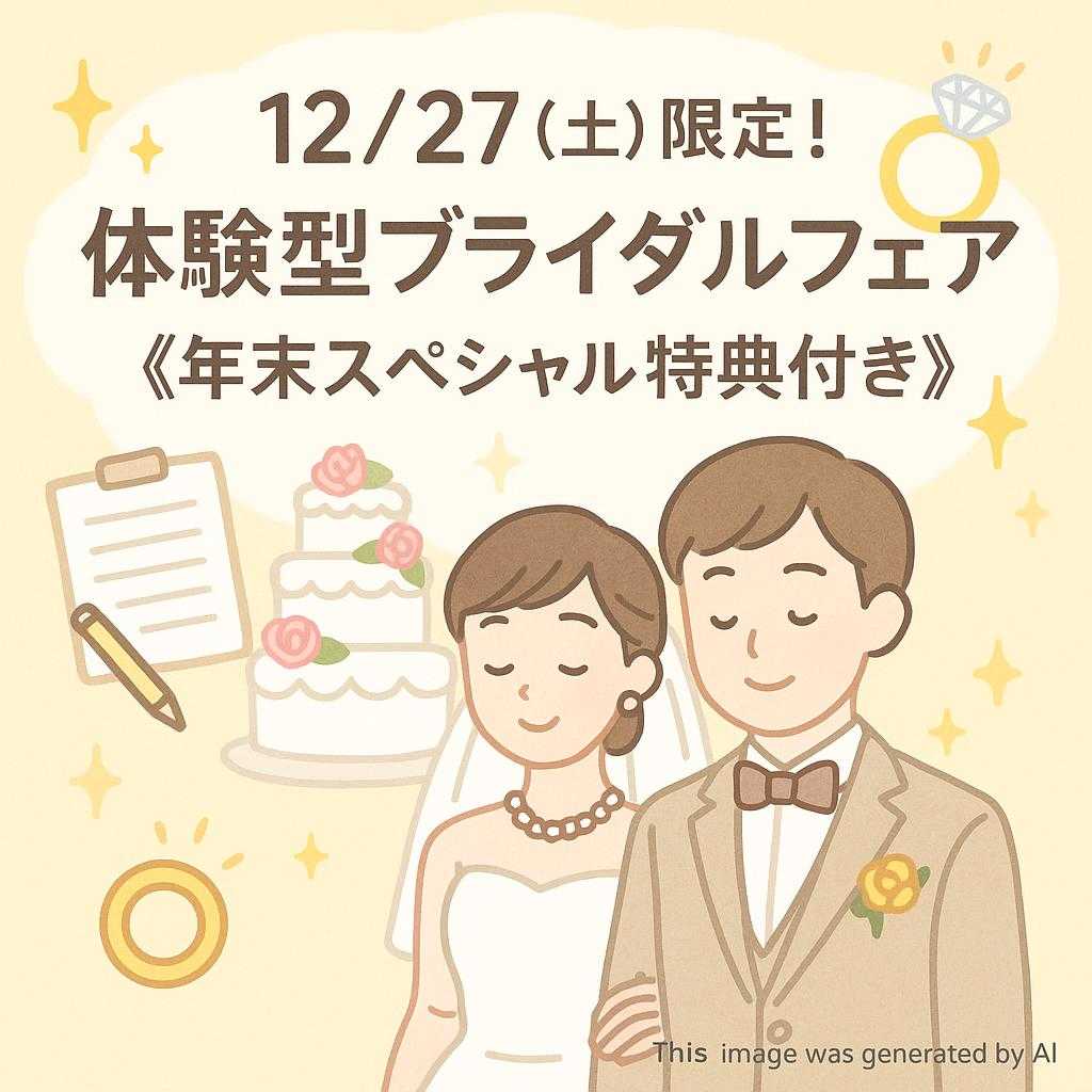 ✨12/27(土)限定!体験型ブライダルフェア 《年末スペシャル特典付き》