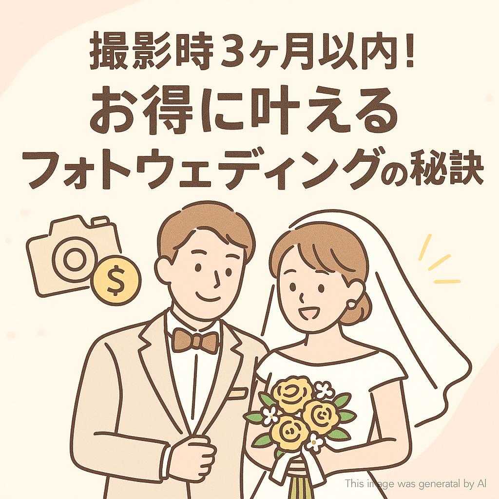 撮影時3ヶ月以内！お得に叶えるフォトウェディングの秘訣