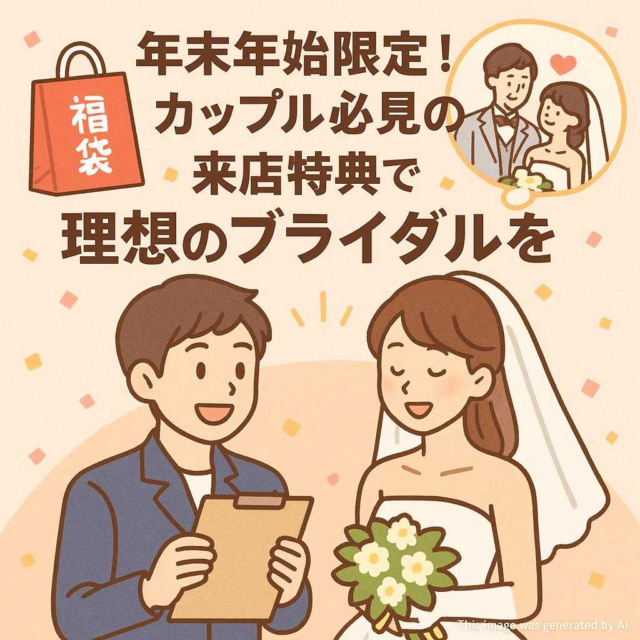 年末年始限定！カップル必見の来店特典で理想のブライダルを