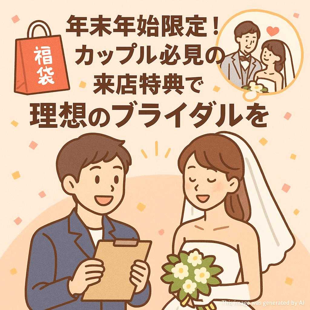 年末年始限定!カップル必見の来店特典で理想のブライダルを