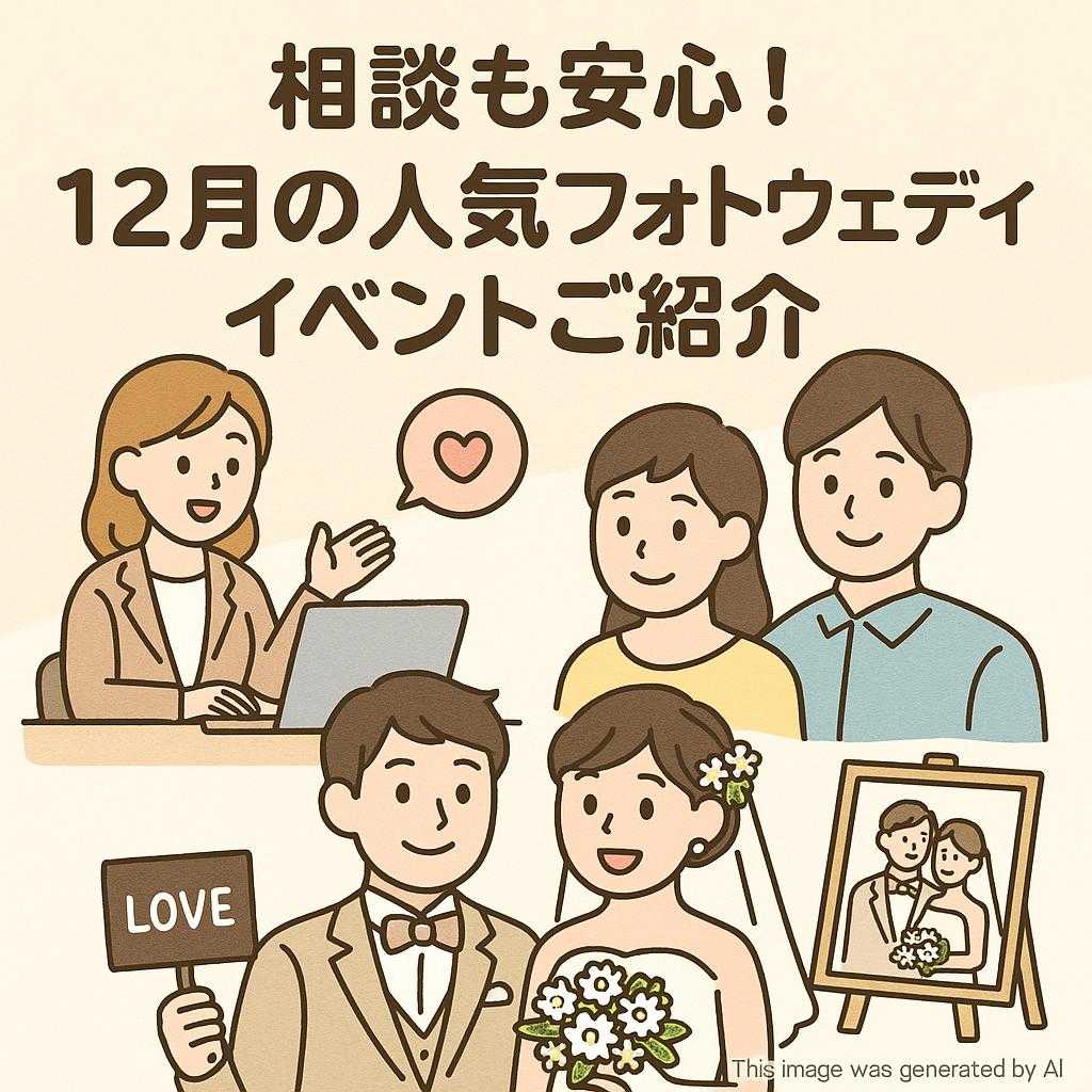 相談も安心！12月の人気フォトウェディングイベントご紹介