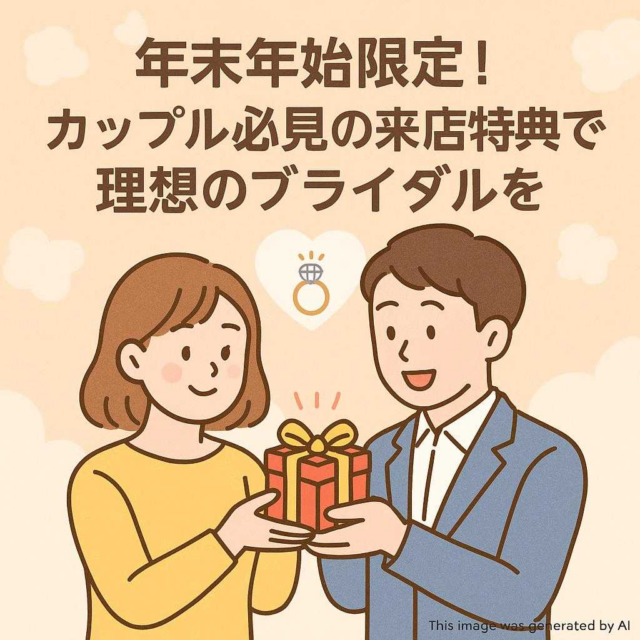 年末年始限定！カップル必見の来店特典で理想のブライダルを