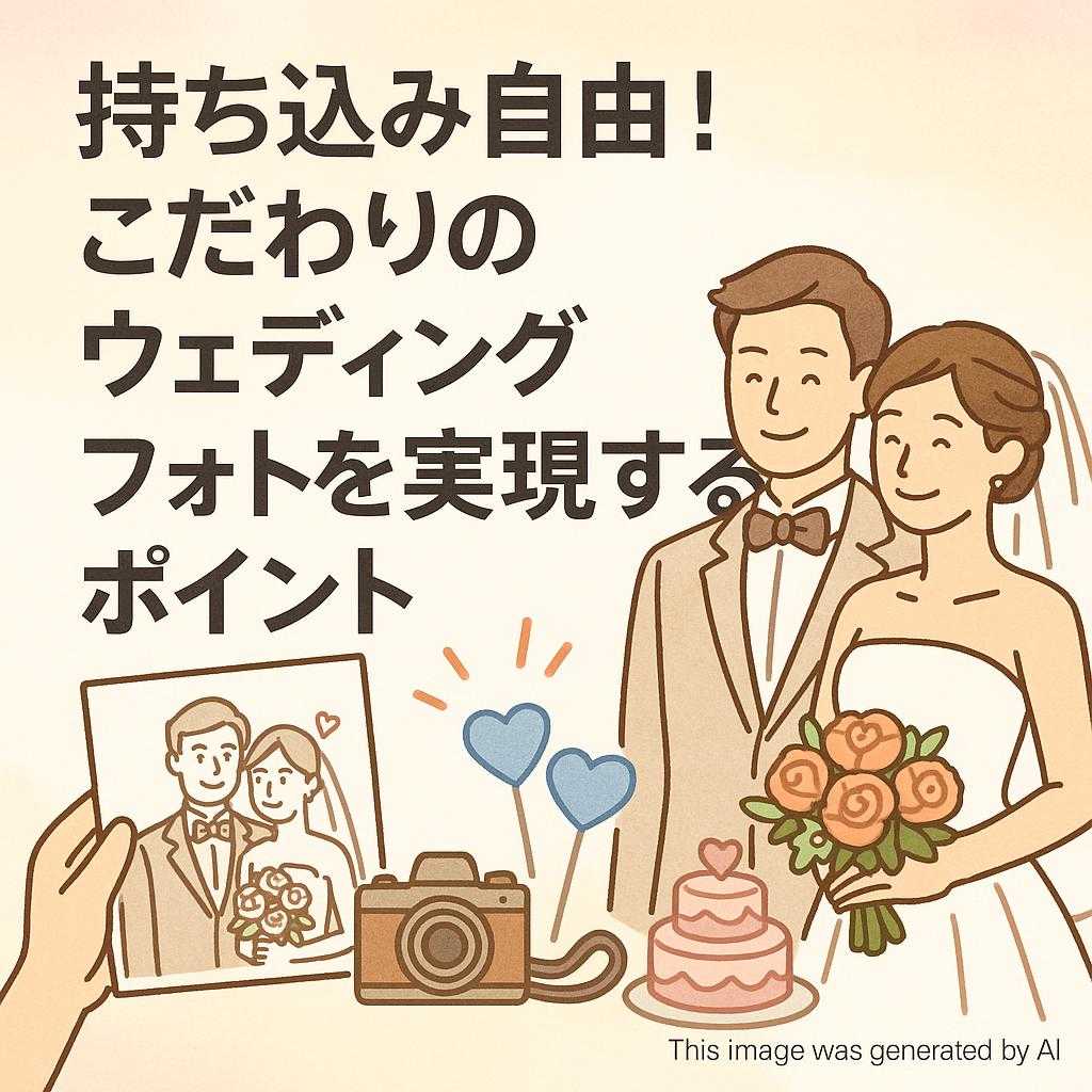 持ち込み自由！こだわりのウェディングフォトを実現するポイント