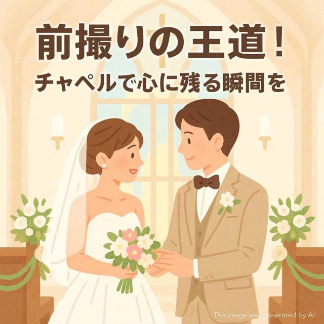 前撮りの王道！チャペルで心に残る瞬間を