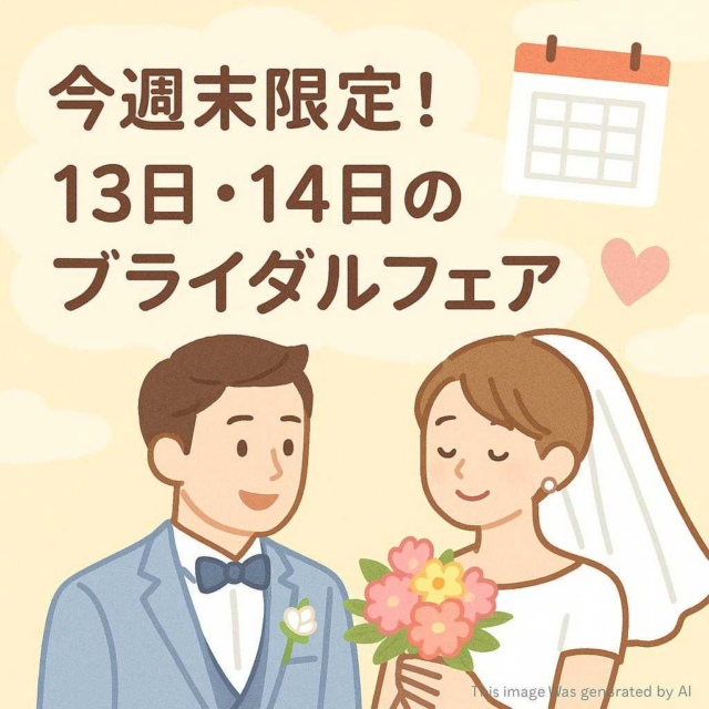 今週末限定！13日・14日のブライダルフェア