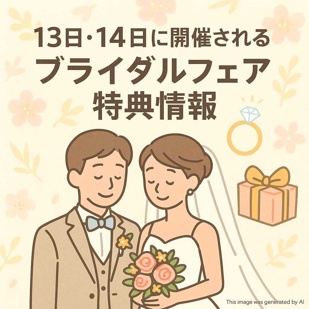 13日・14日に開催されるブライダルフェア特典情報