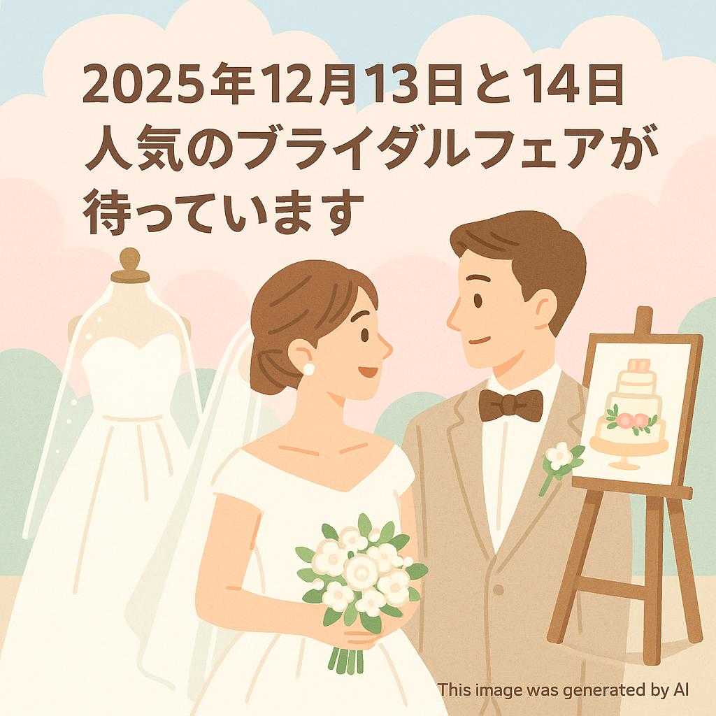 2025年12月13日と14日 人気のブライダルフェアが待っています