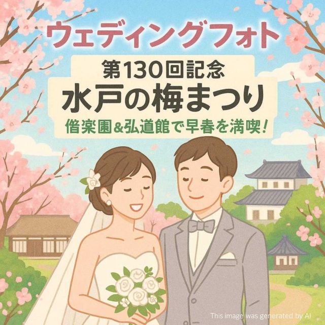 ウェディングフォト「第130回記念 水戸の梅まつり」 偕楽園&弘道館で早春を満喫！