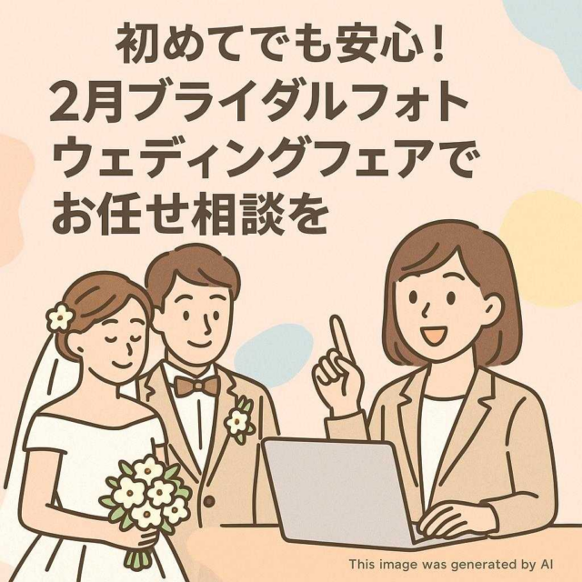 初めてでも安心！２月ブライダルフォトウェディングフェアでお任せ相談を