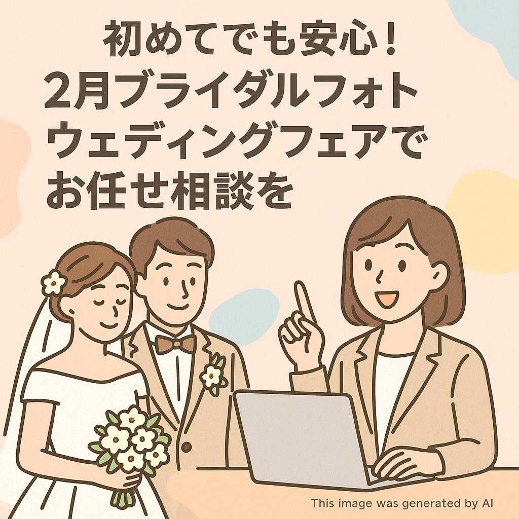 初めてでも安心！２月ブライダルフォトウェディングフェアでお任せ相談を