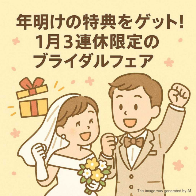 年明けの特典をゲット！１月３連休限定のブライダルフェア