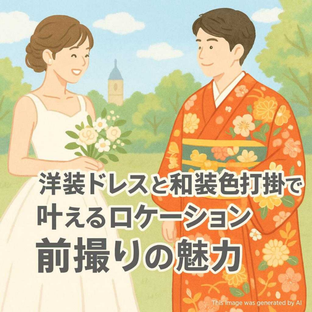 洋装ドレスと和装色打掛で叶えるロケーション前撮りの魅力