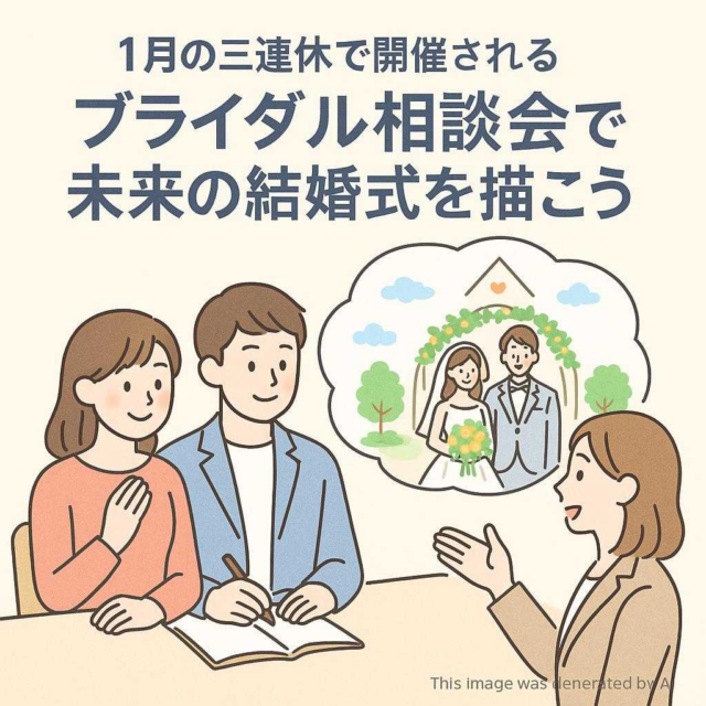 1月の三連休で開催されるブライダル相談会で未来の結婚式を描こう