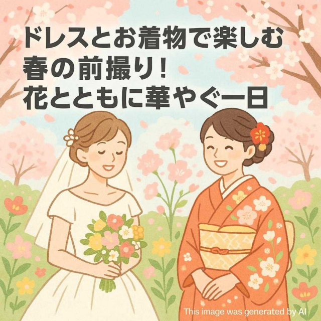 ドレスとお着物で楽しむ春の前撮り！花とともに華やぐ一日