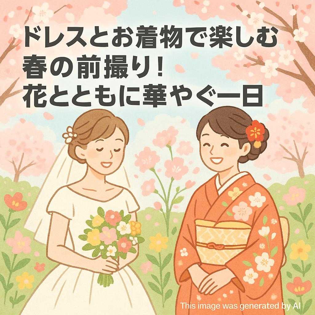 ドレスとお着物で楽しむ春の前撮り！花とともに華やぐ一日
