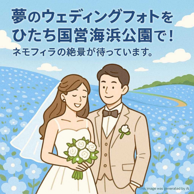 夢のウェディングフォトをひたち国営海浜公園で！ネモフィラの絶景が待っています