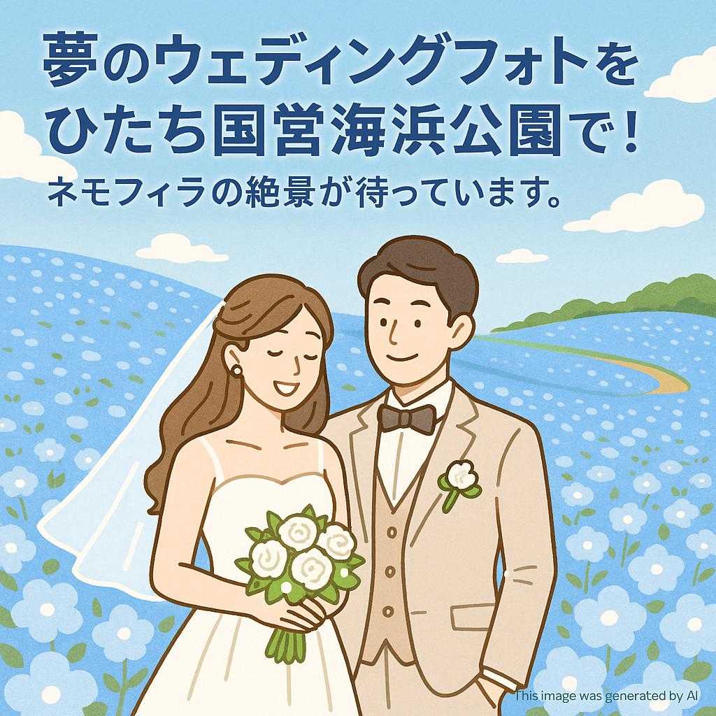 夢のウェディングフォトをひたち国営海浜公園で！ネモフィラの絶景が待っています