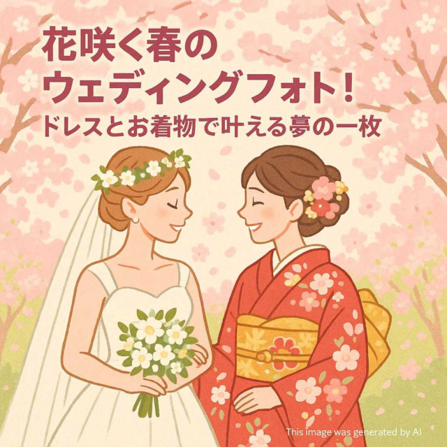 花咲く春のウェディングフォト！ドレスとお着物で叶える夢の一枚