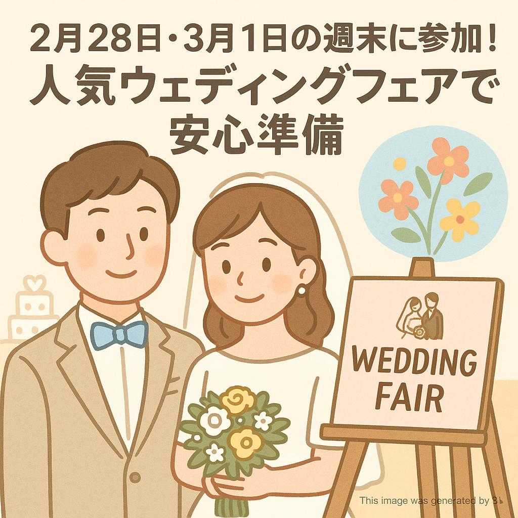 2月28日・3月1日の週末に参加！人気ウェディングフェアで安心準備