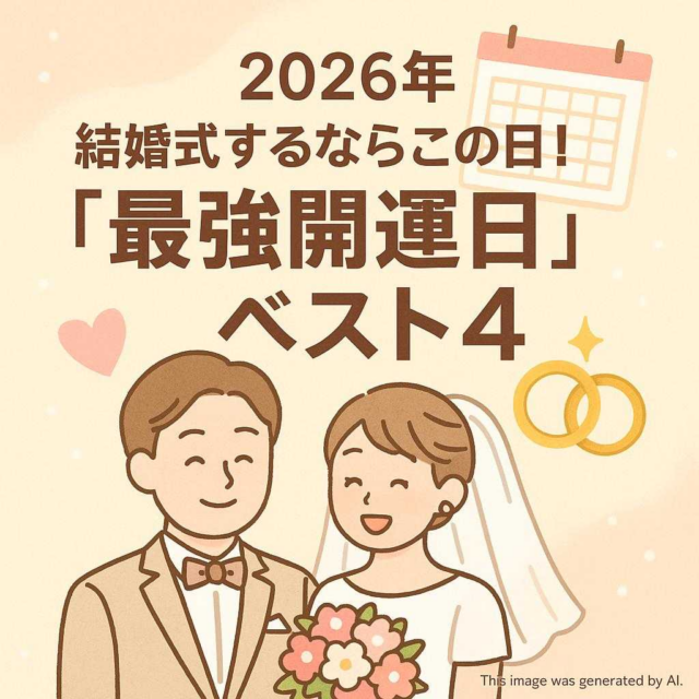 2026年、結婚式するならこの日！「最強開運日」ベスト4