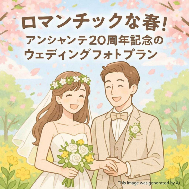 ロマンチックな春！アンシャンテ20周年記念のウェディングフォトプラン