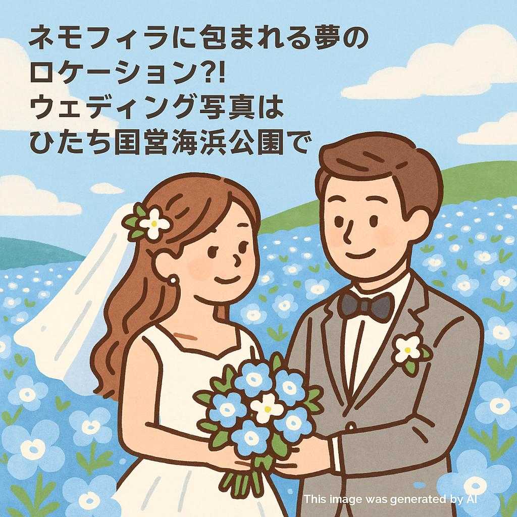 ネモフィラに包まれる夢のロケーション?! ウェディング写真はひたち国営海浜公園で