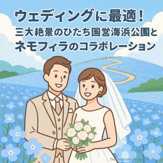 ウェディングに最適！三大絶景のひたち国営海浜公園とネモフィラのコラボレーション