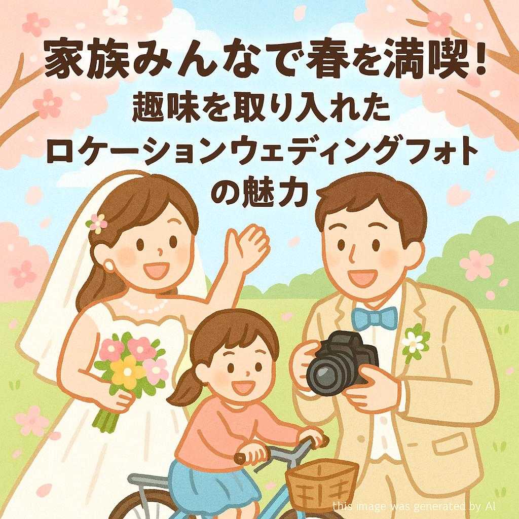 家族みんなで春を満喫！趣味を取り入れたロケーションウェディングフォトの魅力