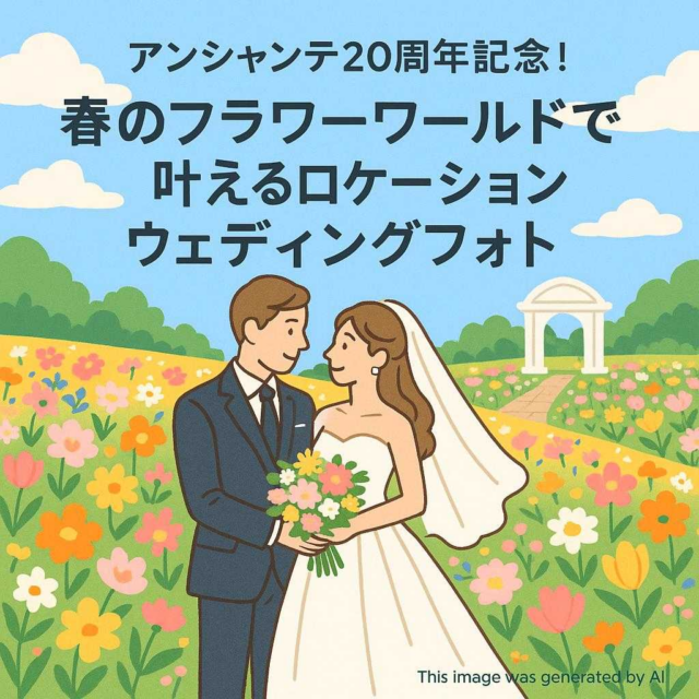 アンシャンテ20周年記念！春のフラワーワールドで叶える夢のロケーションウェディングフォト