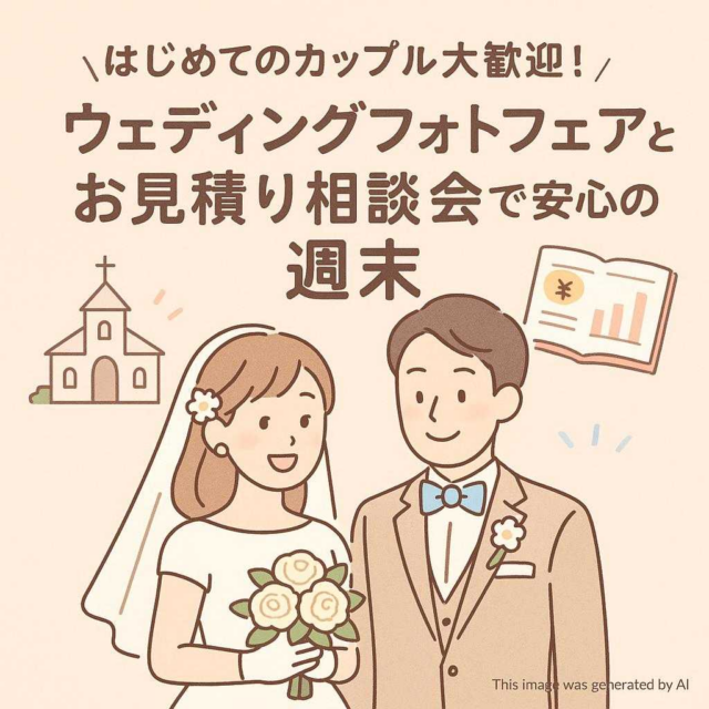 はじめてのカップル大歓迎！ウェディングフォトフェアとお見積り相談会で安心の週末